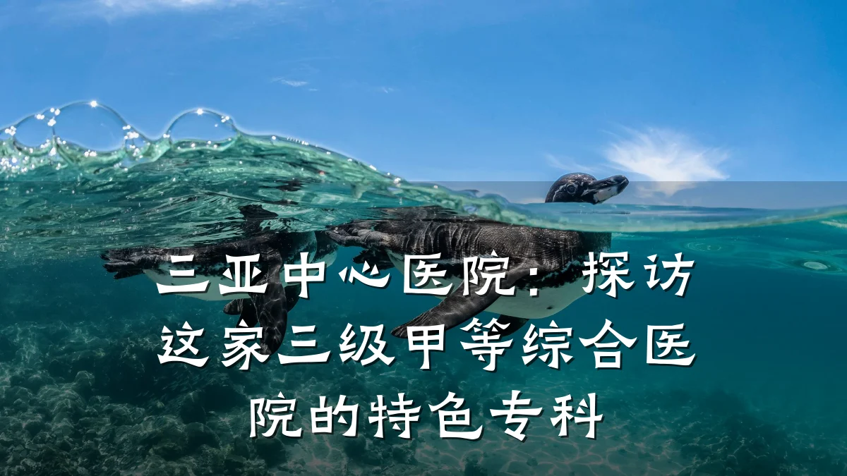 三亚中心医院:探访这家三级甲等综合医院的特色专科