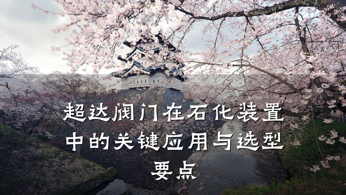 超达阀门在石化装置中的关键应用与选型要点