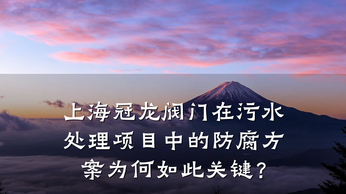 上海冠龙阀门在污水处理项目中的防腐方案为何如此关键？