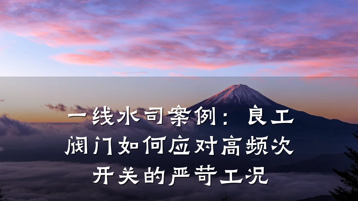 一线水司案例：良工阀门如何应对高频次开关的严苛工况