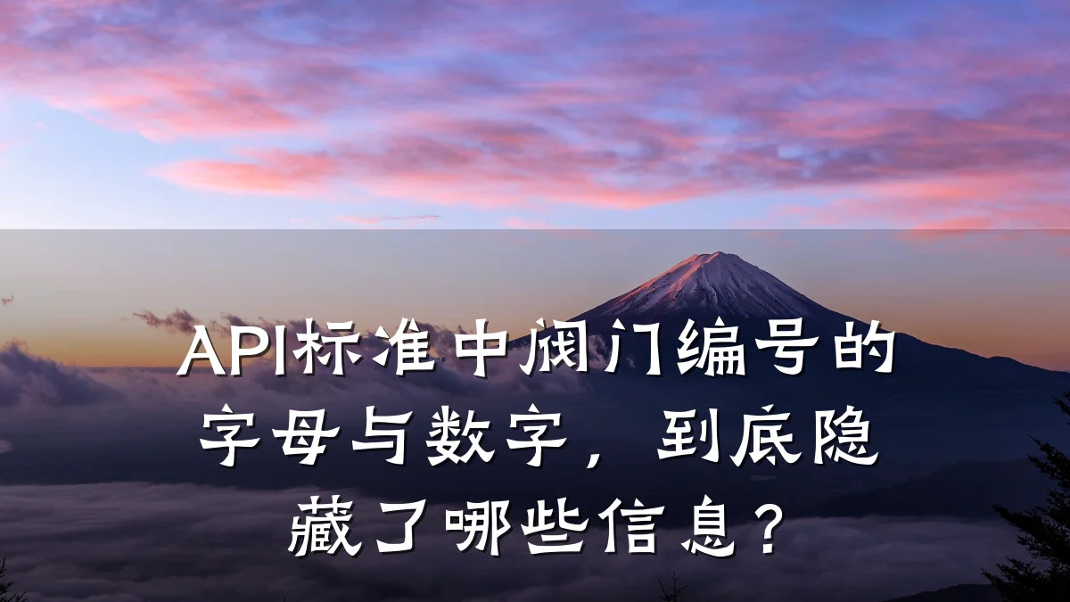API标准中阀门编号的字母与数字，到底隐藏了哪些信息？
