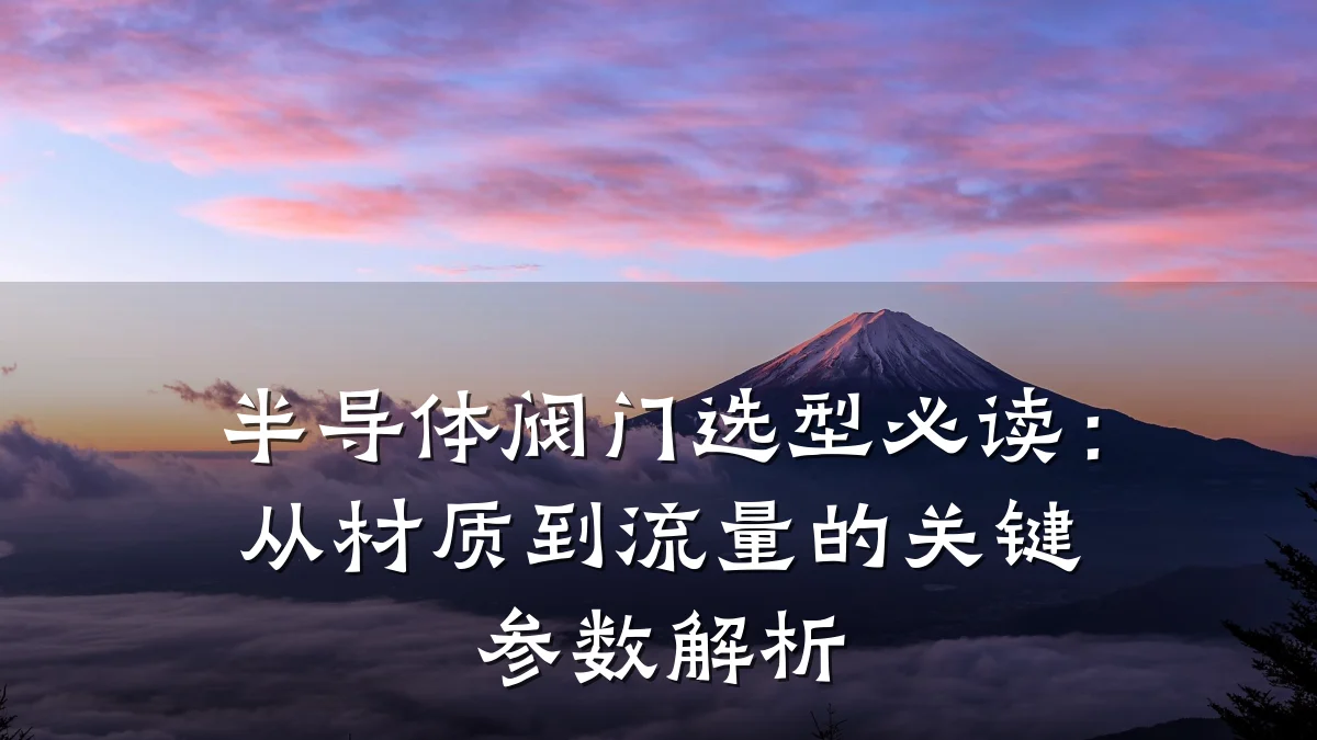 半导体阀门选型必读：从材质到流量的关键参数解析