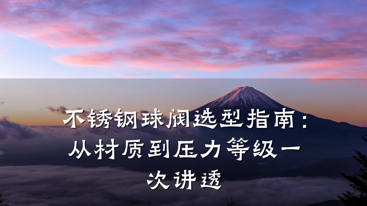 不锈钢球阀选型指南：从材质到压力等级一次讲透
