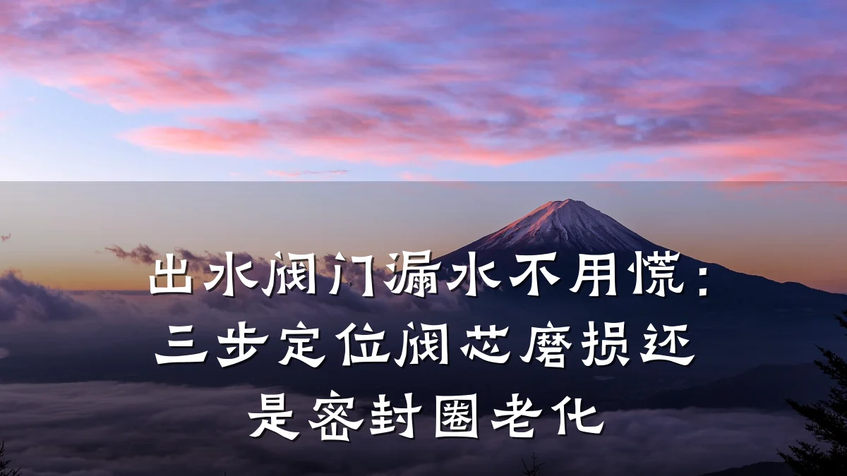 出水阀门漏水不用慌：三步定位阀芯磨损还是密封圈老化