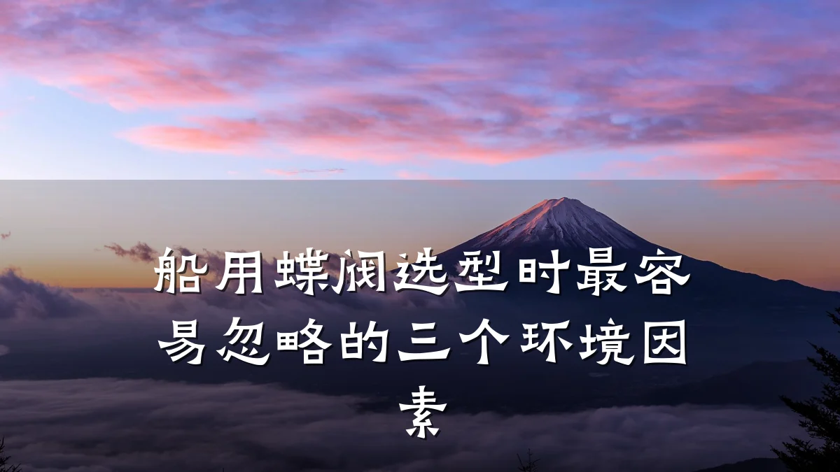 船用蝶阀选型时最容易忽略的三个环境因素
