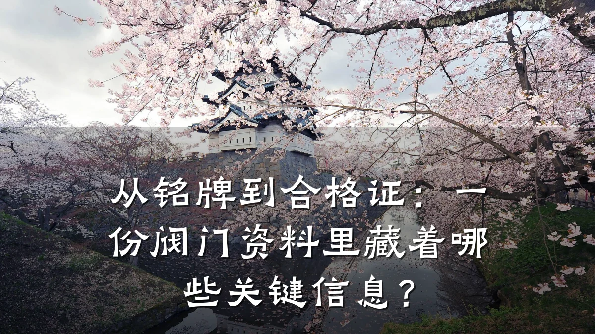 从铭牌到合格证：一份阀门资料里藏着哪些关键信息？