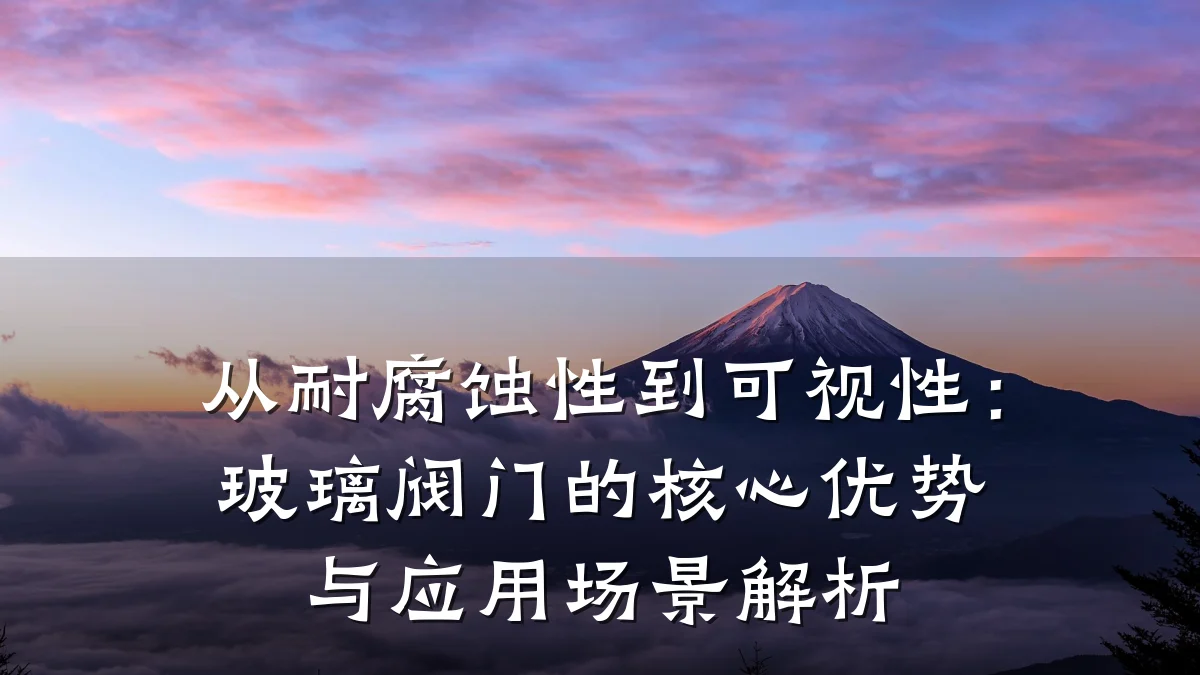 从耐腐蚀性到可视性：玻璃阀门的核心优势与应用场景解析