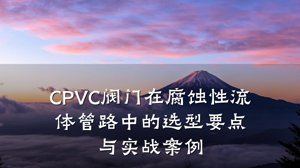 CPVC阀门在腐蚀性流体管路中的选型要点与实战案例