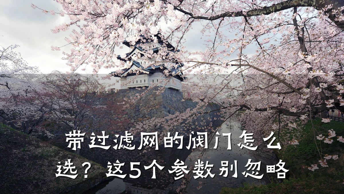 带过滤网的阀门怎么选？这5个参数别忽略