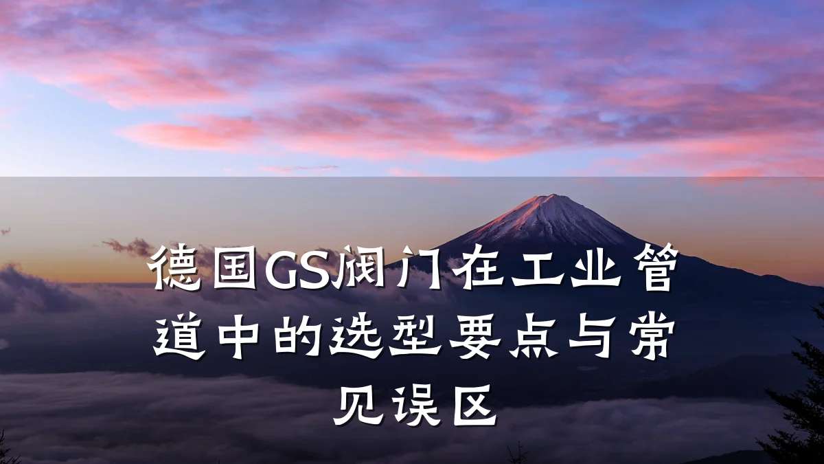 德国GS阀门在工业管道中的选型要点与常见误区