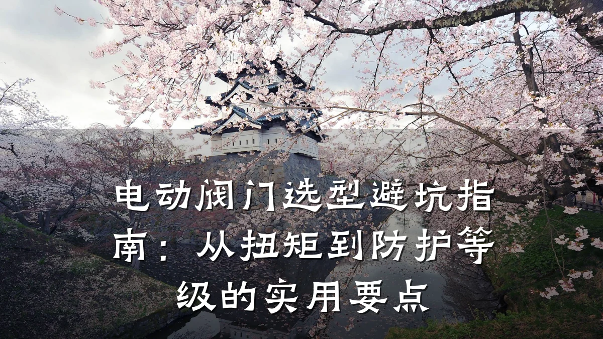 电动阀门选型避坑指南：从扭矩到防护等级的实用要点