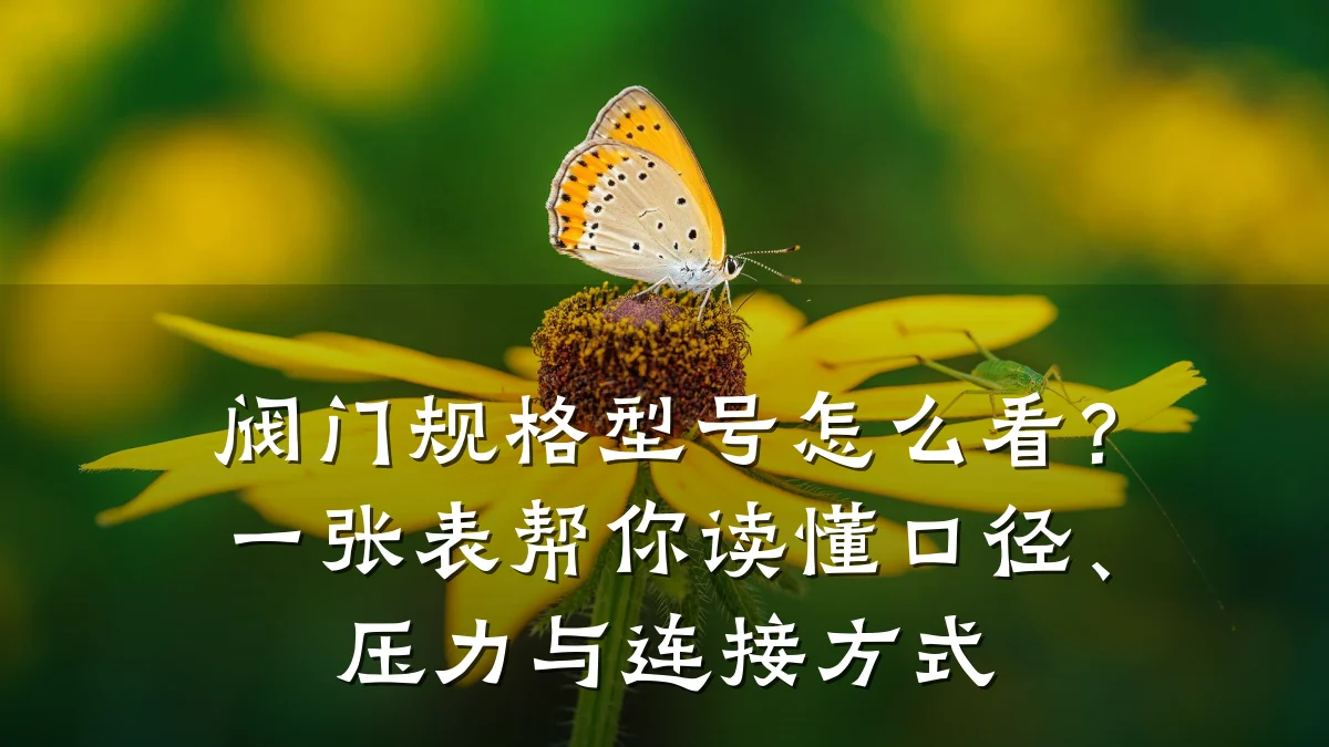 阀门规格型号怎么看?一张表帮你读懂口径、压力与连接方式
