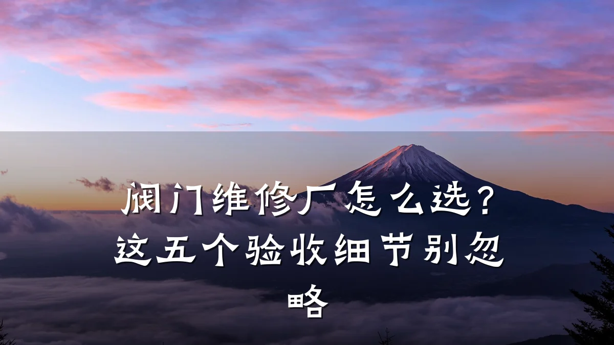 阀门维修厂怎么选？这五个验收细节别忽略