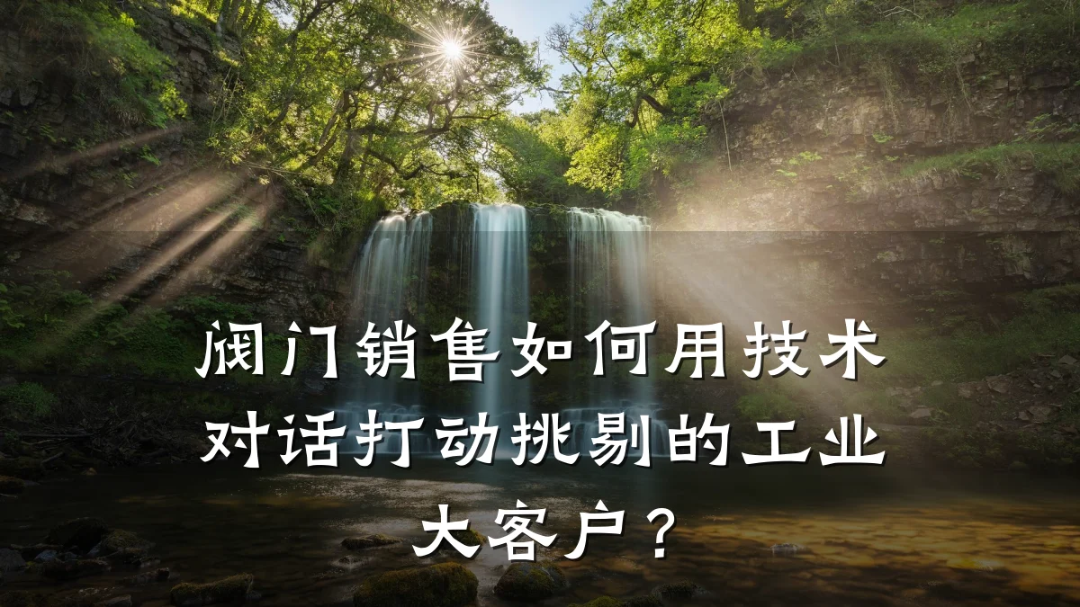 阀门销售如何用技术对话打动挑剔的工业大客户？
