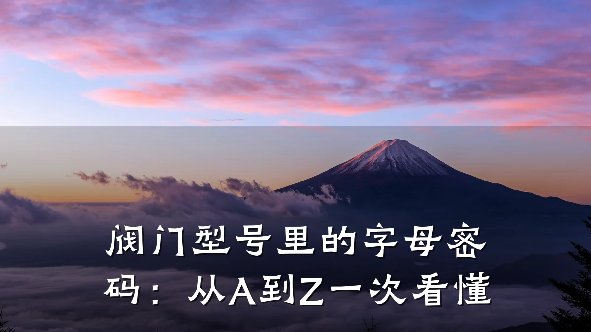 阀门型号里的字母密码：从A到Z一次看懂