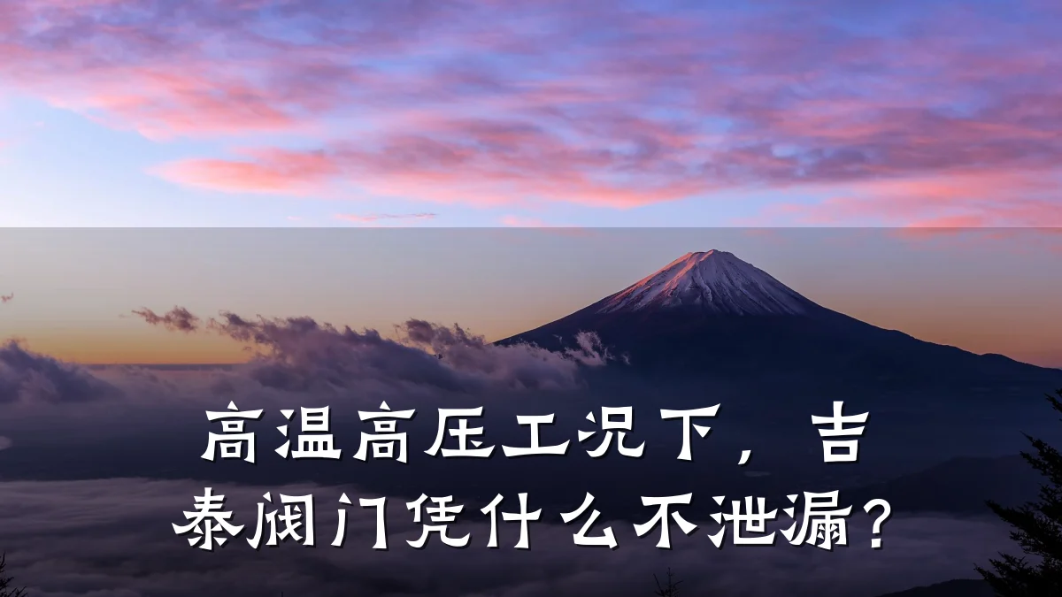 高温高压工况下，吉泰阀门凭什么不泄漏？