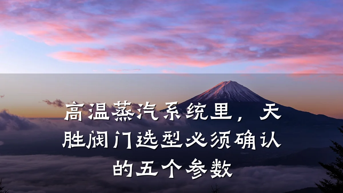 高温蒸汽系统里，天胜阀门选型必须确认的五个参数