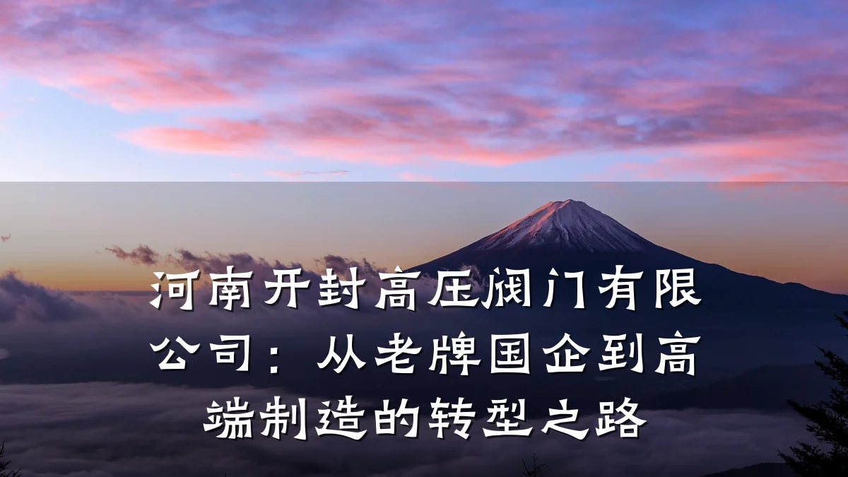 河南开封高压阀门有限公司：从老牌国企到高端制造的转型之路
