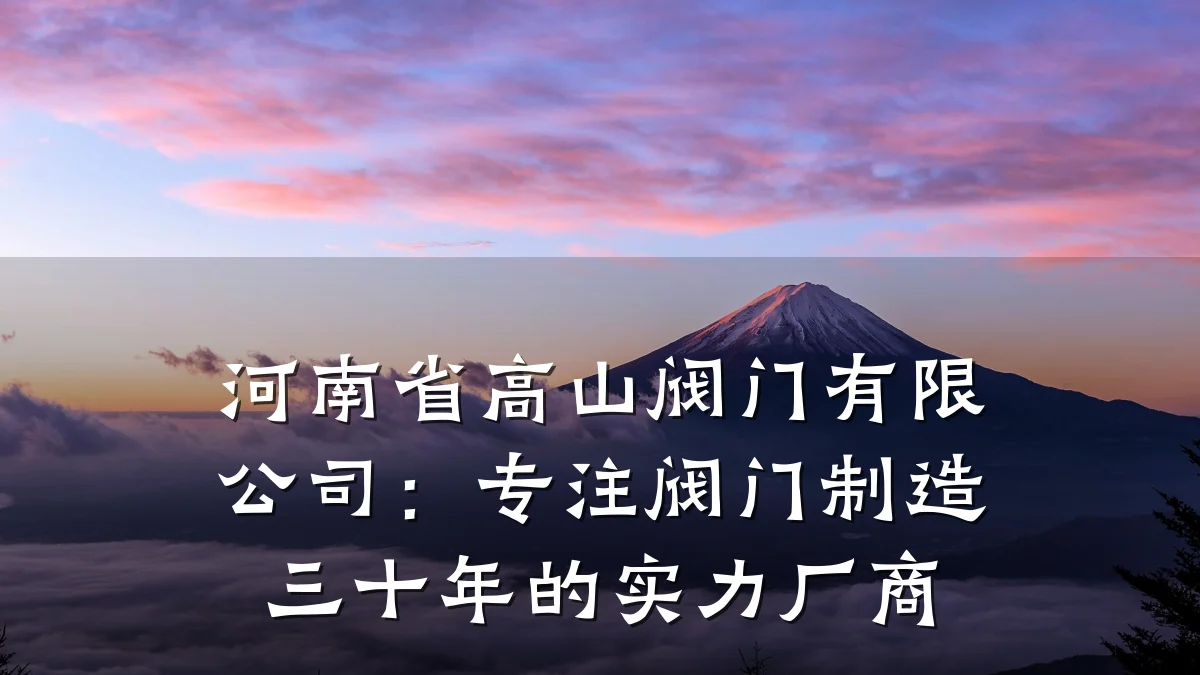 河南省高山阀门有限公司：专注阀门制造三十年的实力厂商