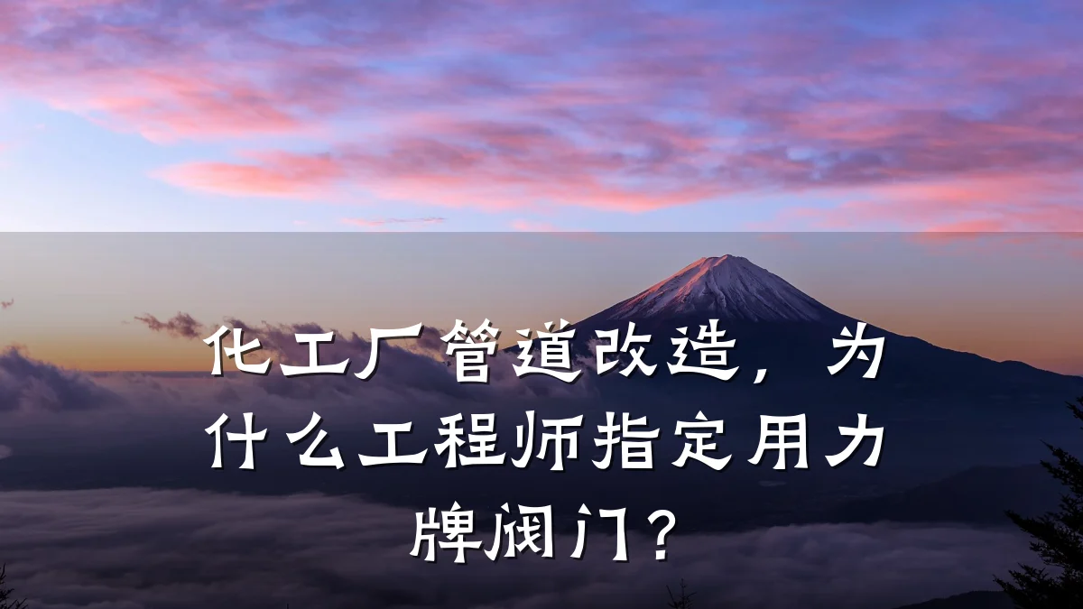 化工厂管道改造，为什么工程师指定用力牌阀门？