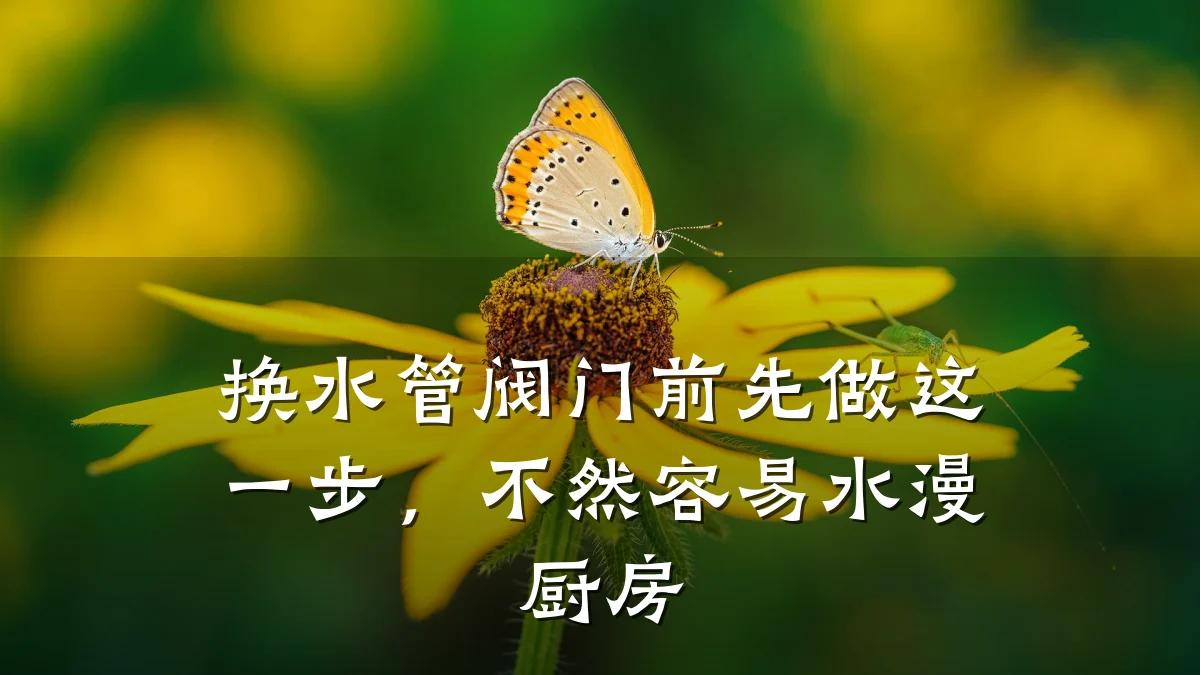 换水管阀门前先做这一步，不然容易水漫厨房