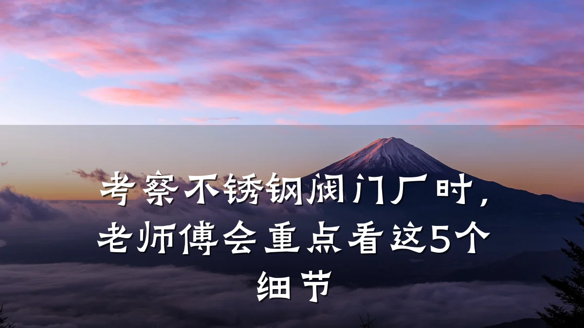 考察不锈钢阀门厂时，老师傅会重点看这5个细节