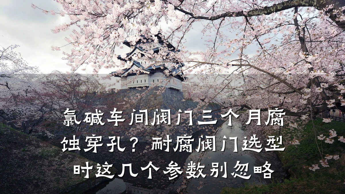 氯碱车间阀门三个月腐蚀穿孔？耐腐阀门选型时这几个参数别忽略