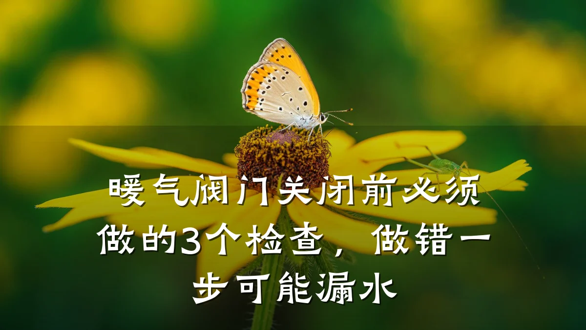 暖气阀门关闭前必须做的3个检查，做错一步可能漏水
