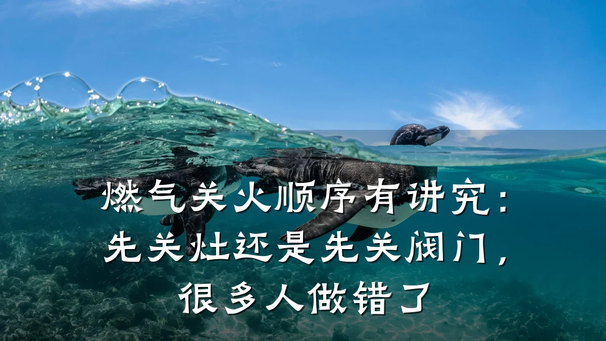 燃气关火顺序有讲究:先关灶还是先关阀门,很多人做错了