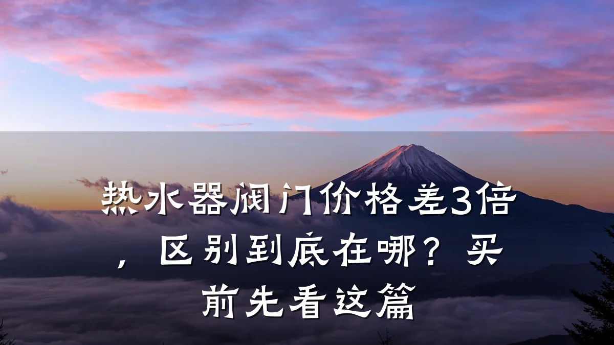 热水器阀门价格差3倍，区别到底在哪？买前先看这篇