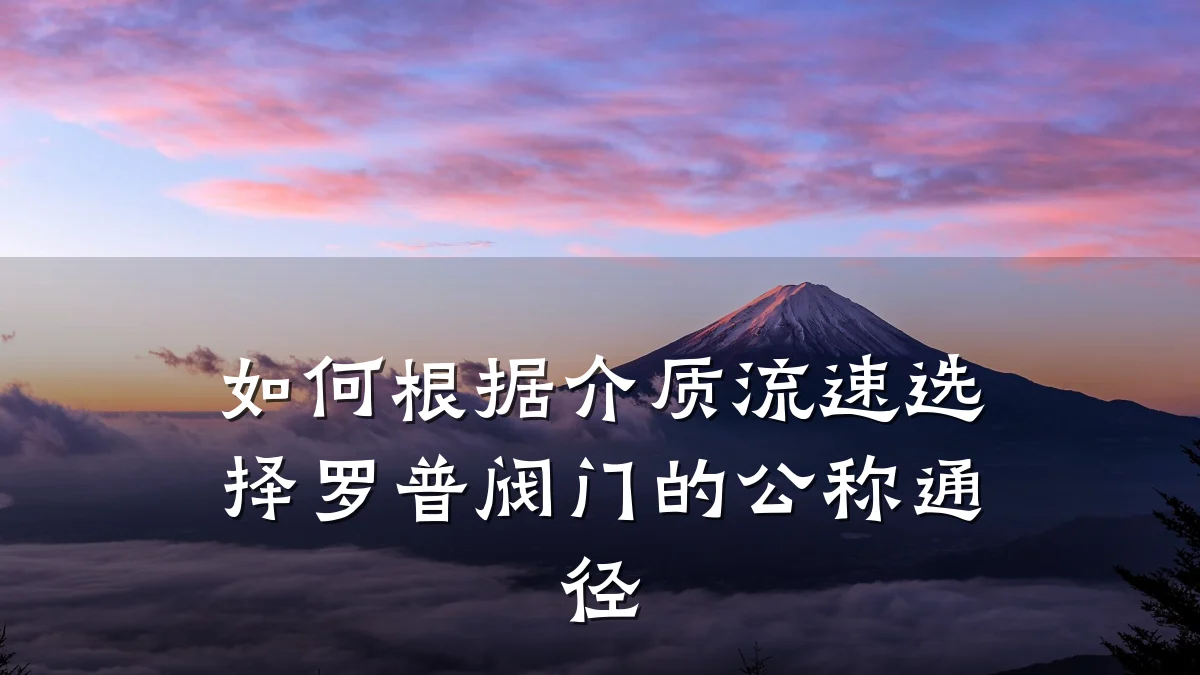 如何根据介质流速选择罗普阀门的公称通径
