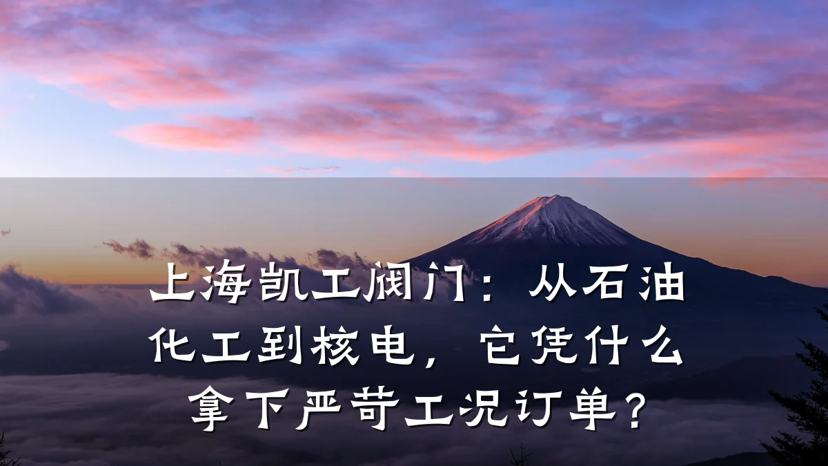 上海凯工阀门：从石油化工到核电，它凭什么拿下严苛工况订单？