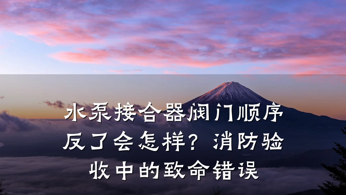 水泵接合器阀门顺序反了会怎样？消防验收中的致命错误