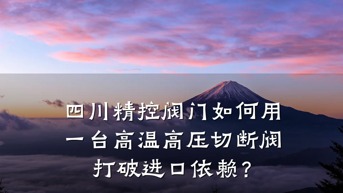 四川精控阀门如何用一台高温高压切断阀打破进口依赖?