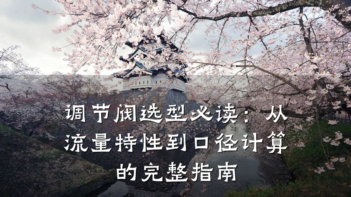 调节阀选型必读：从流量特性到口径计算的完整指南