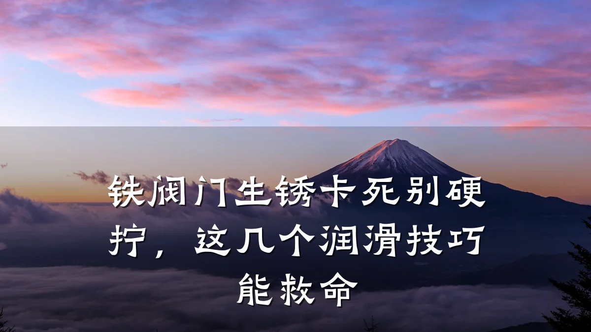 铁阀门生锈卡死别硬拧，这几个润滑技巧能救命
