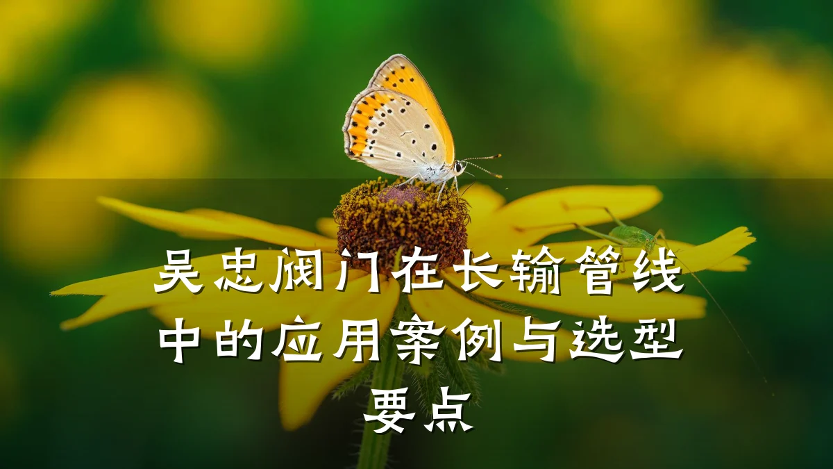 吴忠阀门在长输管线中的应用案例与选型要点