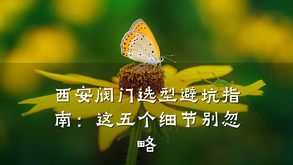 西安阀门选型避坑指南：这五个细节别忽略