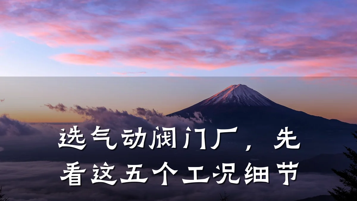 选气动阀门厂，先看这五个工况细节