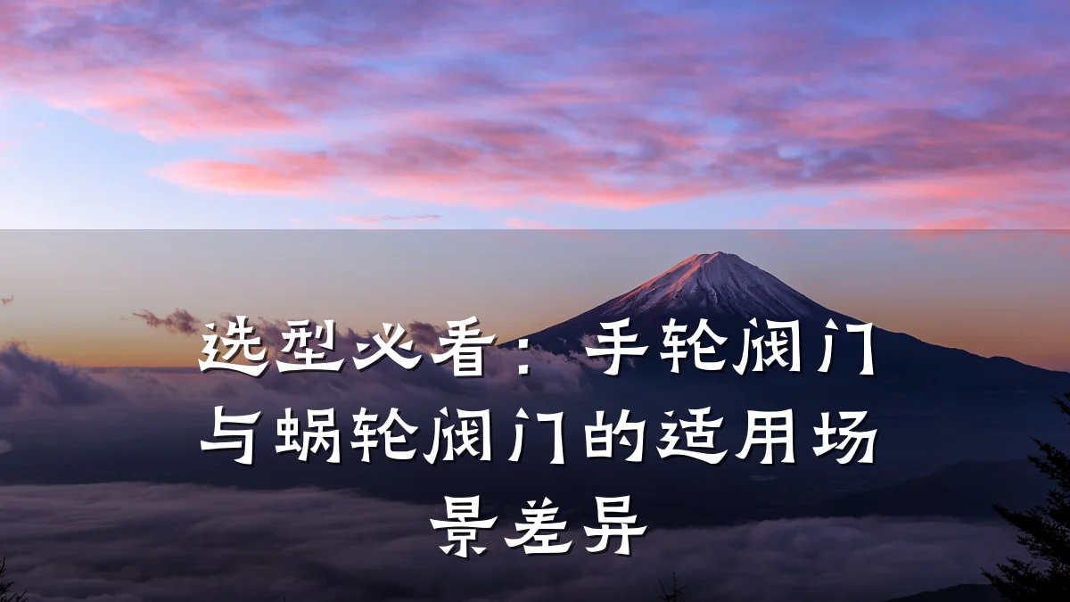 选型必看：手轮阀门与蜗轮阀门的适用场景差异
