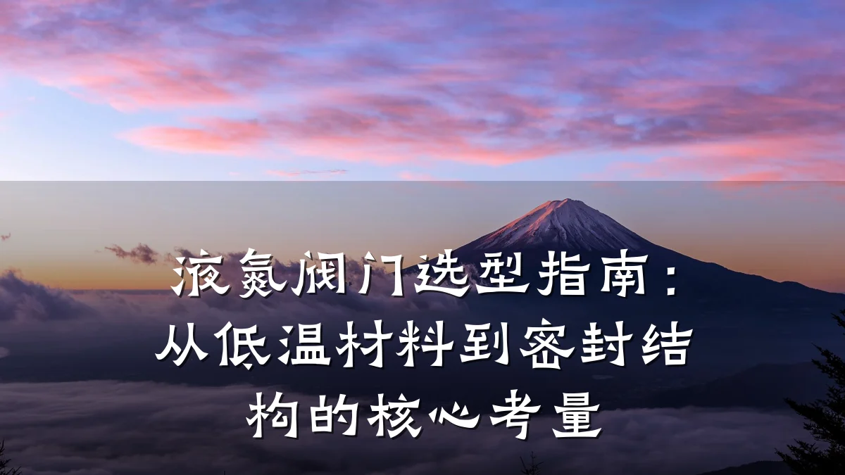 液氮阀门选型指南：从低温材料到密封结构的核心考量