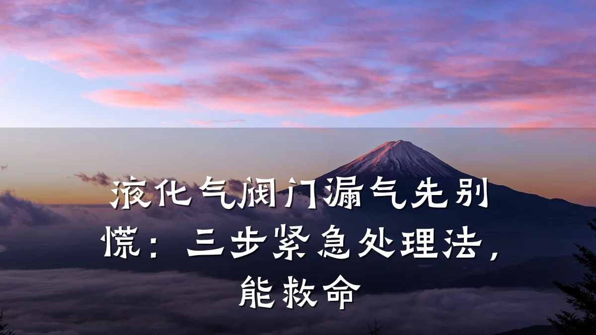 液化气阀门漏气先别慌：三步紧急处理法，能救命