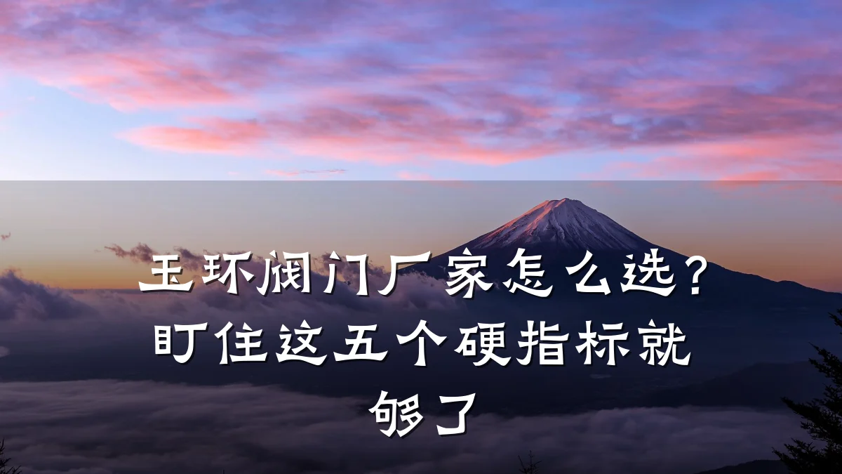 玉环阀门厂家怎么选？盯住这五个硬指标就够了