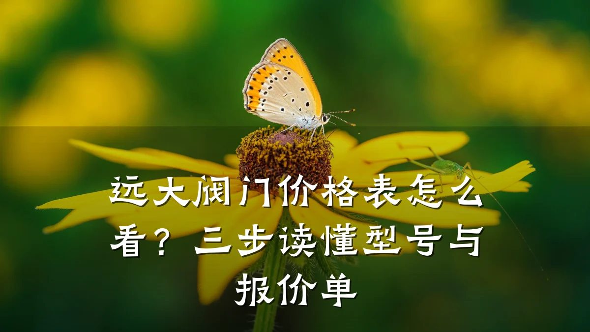 远大阀门价格表怎么看？三步读懂型号与报价单