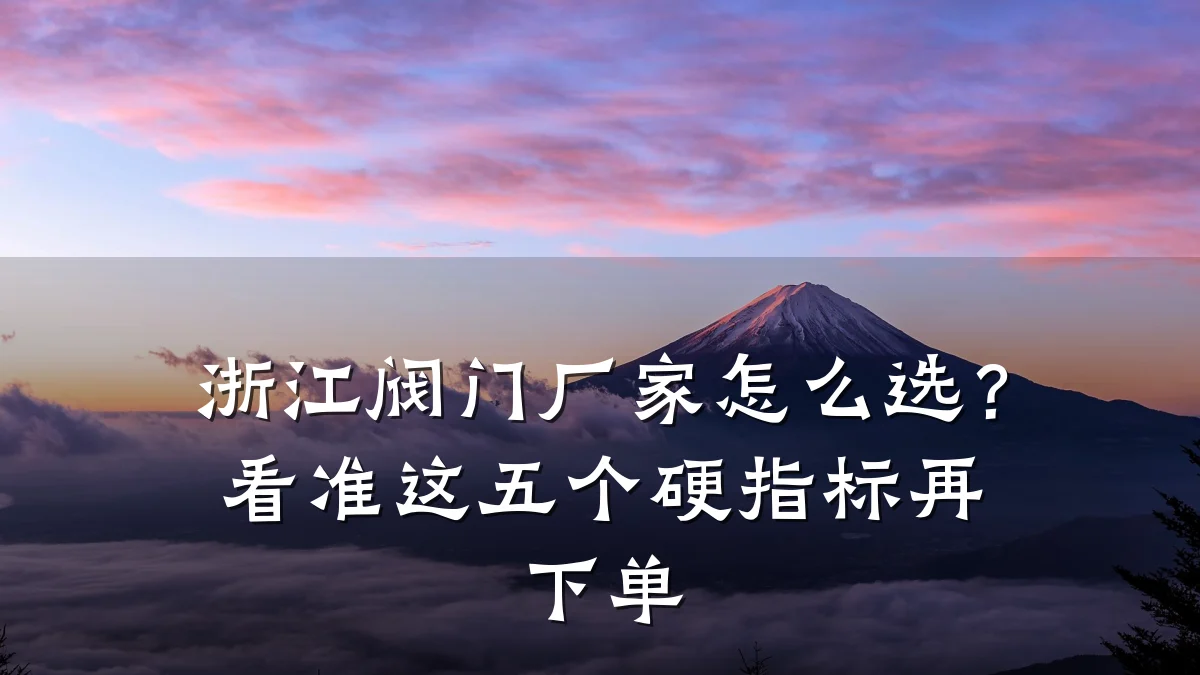 浙江阀门厂家怎么选？看准这五个硬指标再下单