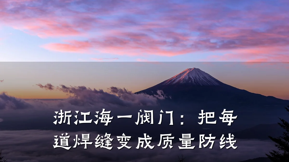 浙江海一阀门：把每道焊缝变成质量防线