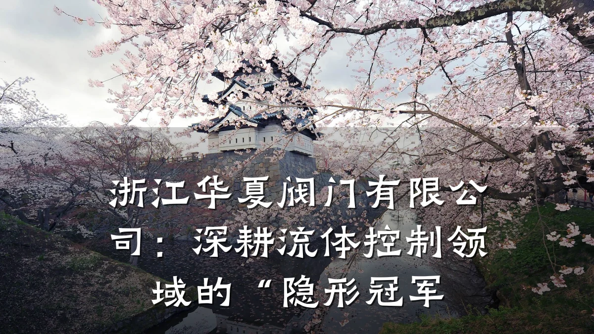 浙江华夏阀门有限公司:深耕流体控制领域的“隐形冠军