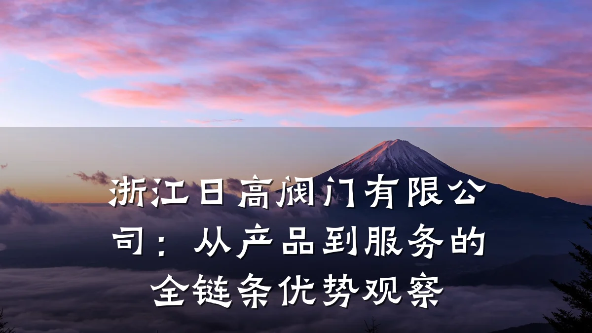 浙江日高阀门有限公司：从产品到服务的全链条优势观察