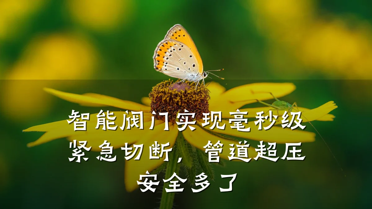 智能阀门实现毫秒级紧急切断，管道超压安全多了