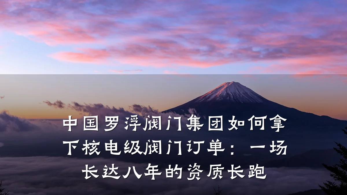 中国罗浮阀门集团如何拿下核电级阀门订单：一场长达八年的资质长跑